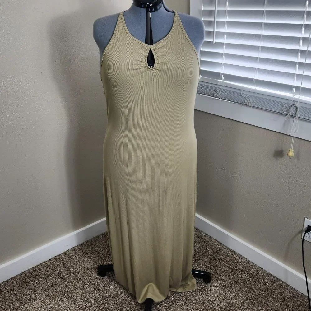 LNA Alsie Rib Mini Dress Pale Khaki Plus Size 3X